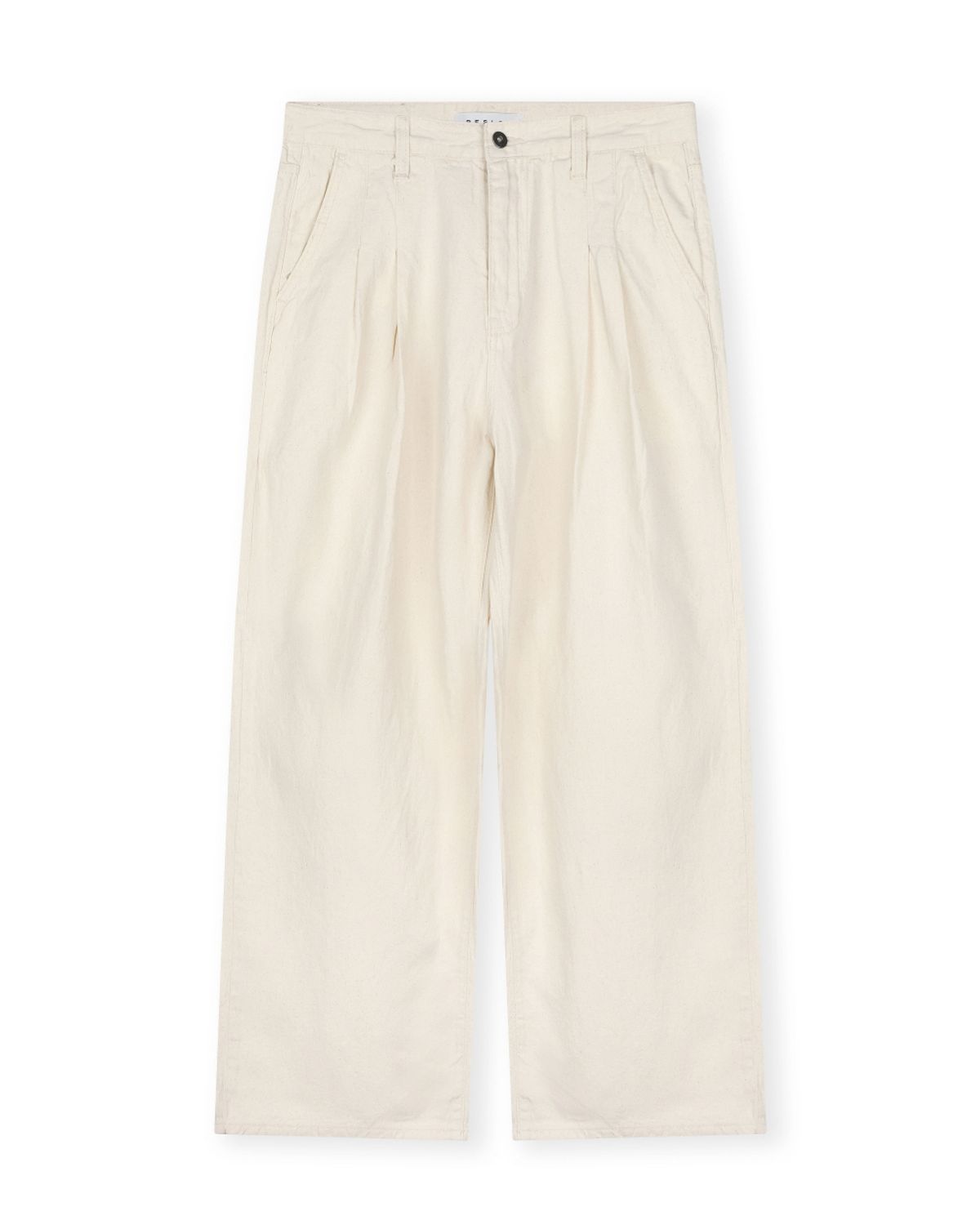 비슬로우(BESLOW) WIDE FIT TWO TUCK LINEN DENIM PANTS ECRU