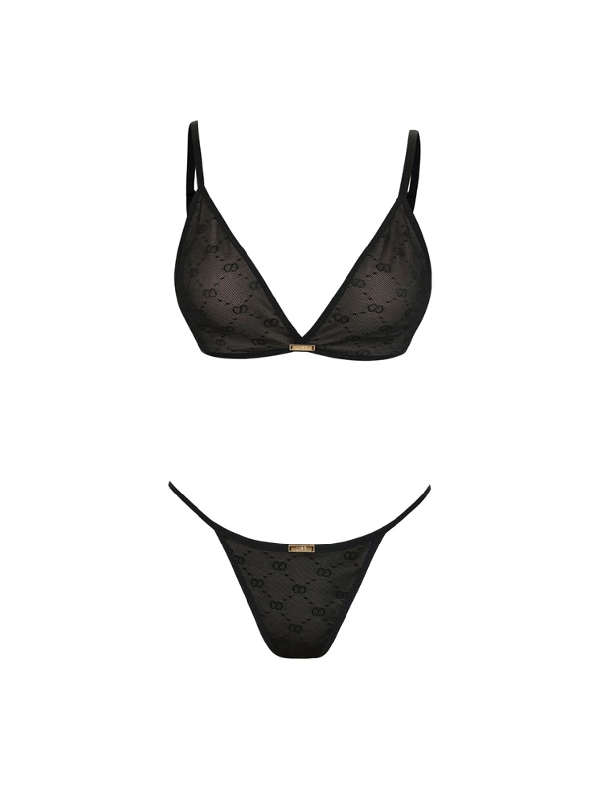 키세 언더웨어(QISE UNDERWEAR) 센슈얼 자가드 골드 여성 세트
