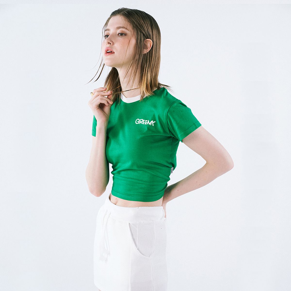 그리미(GREEMY) SIGNATURE LOGO T-SHIRT(GREEN)