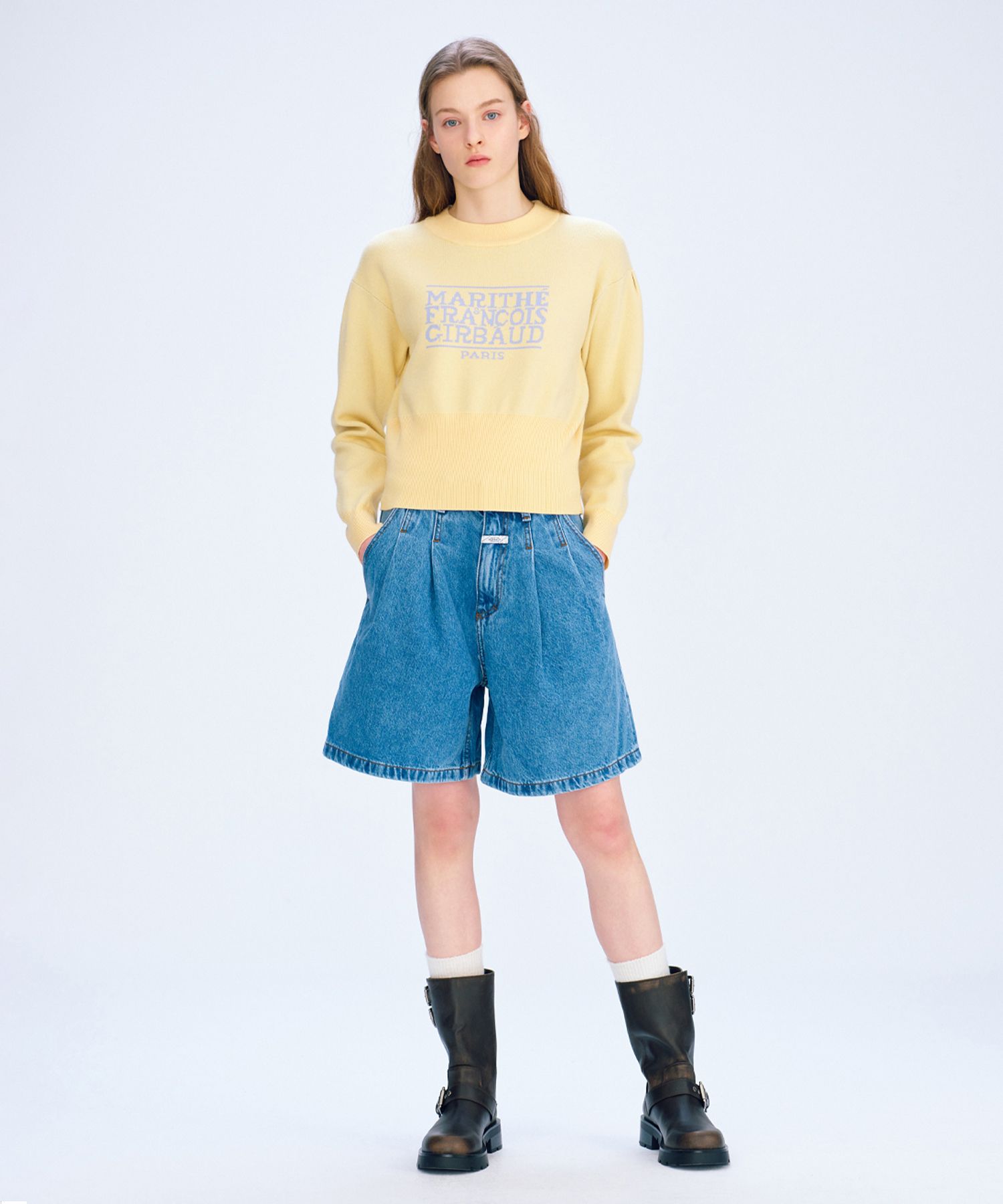★MARITHE☆W LONG BERMUDA DENIM PANTS MUSINSA | MARITHÉ W BERMUDA DENIM PANTS blue