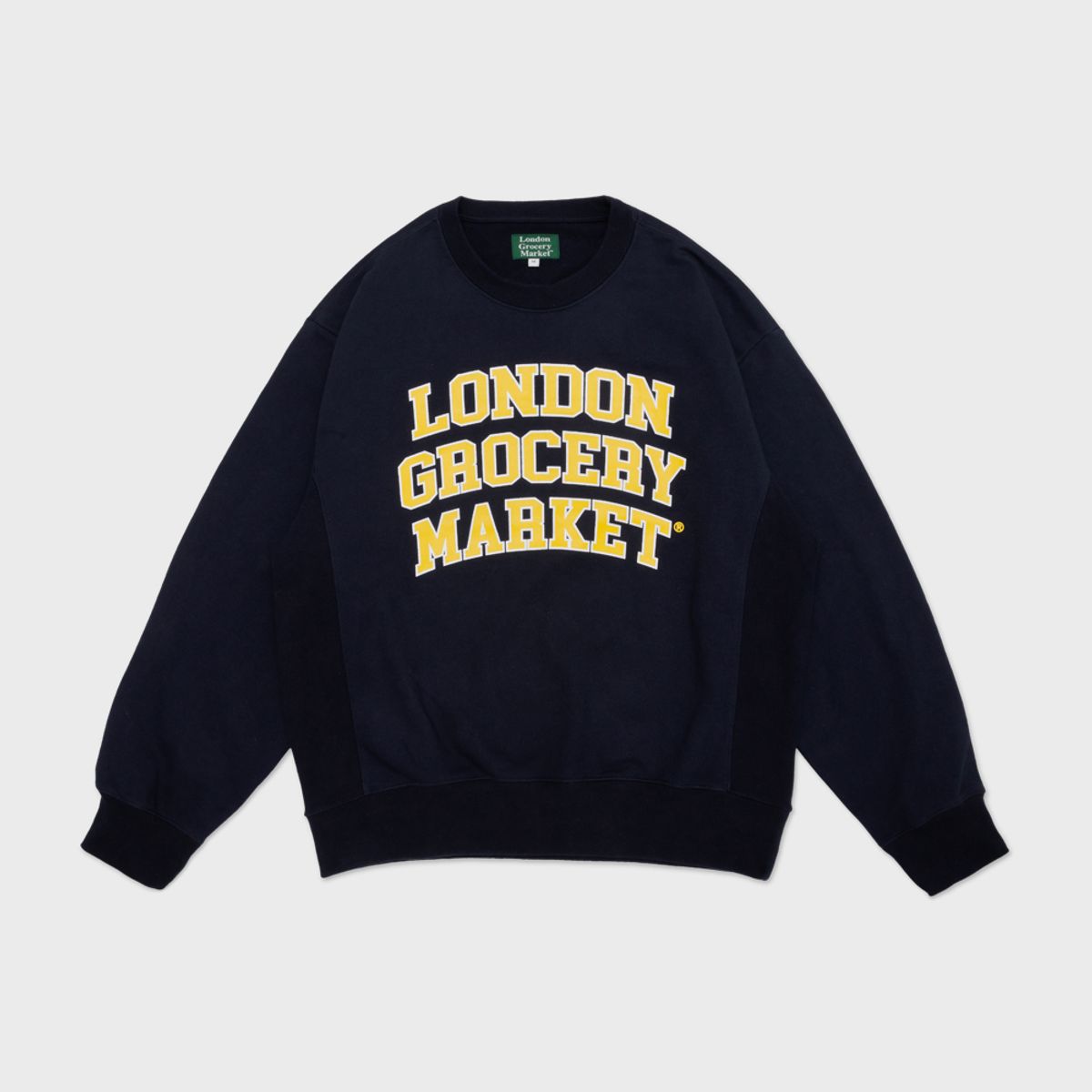 런던그로서리마켓(LONDON GROCERY MARKET) College Logo Heavyweight Sweatshirt (Navy)