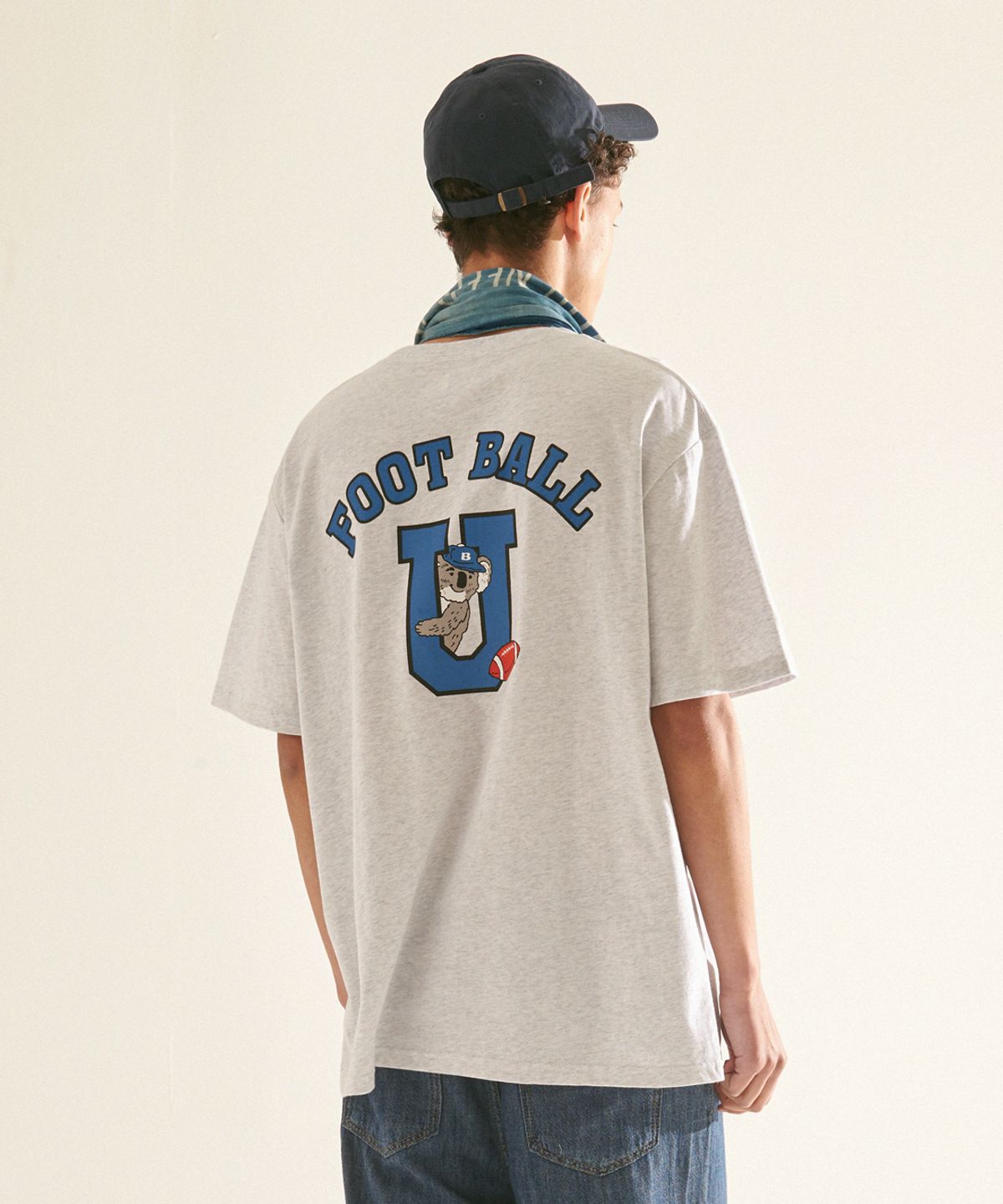 빅유니온(BIG UNION) B Logo T-Shirts / WHITE MELANGE