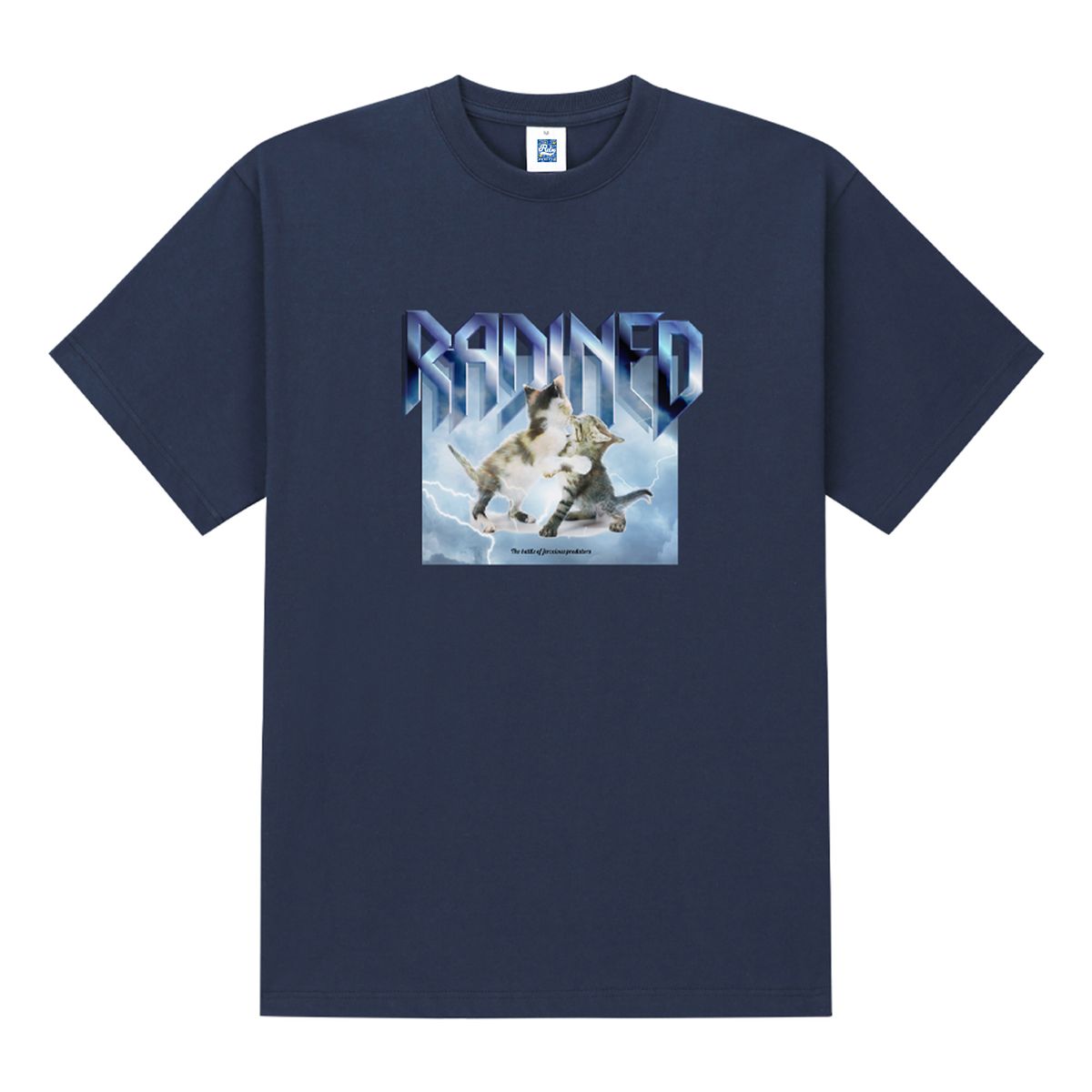 라디네오(RADINEO) 캣 앤 펀칭 네이비 반팔 티셔츠