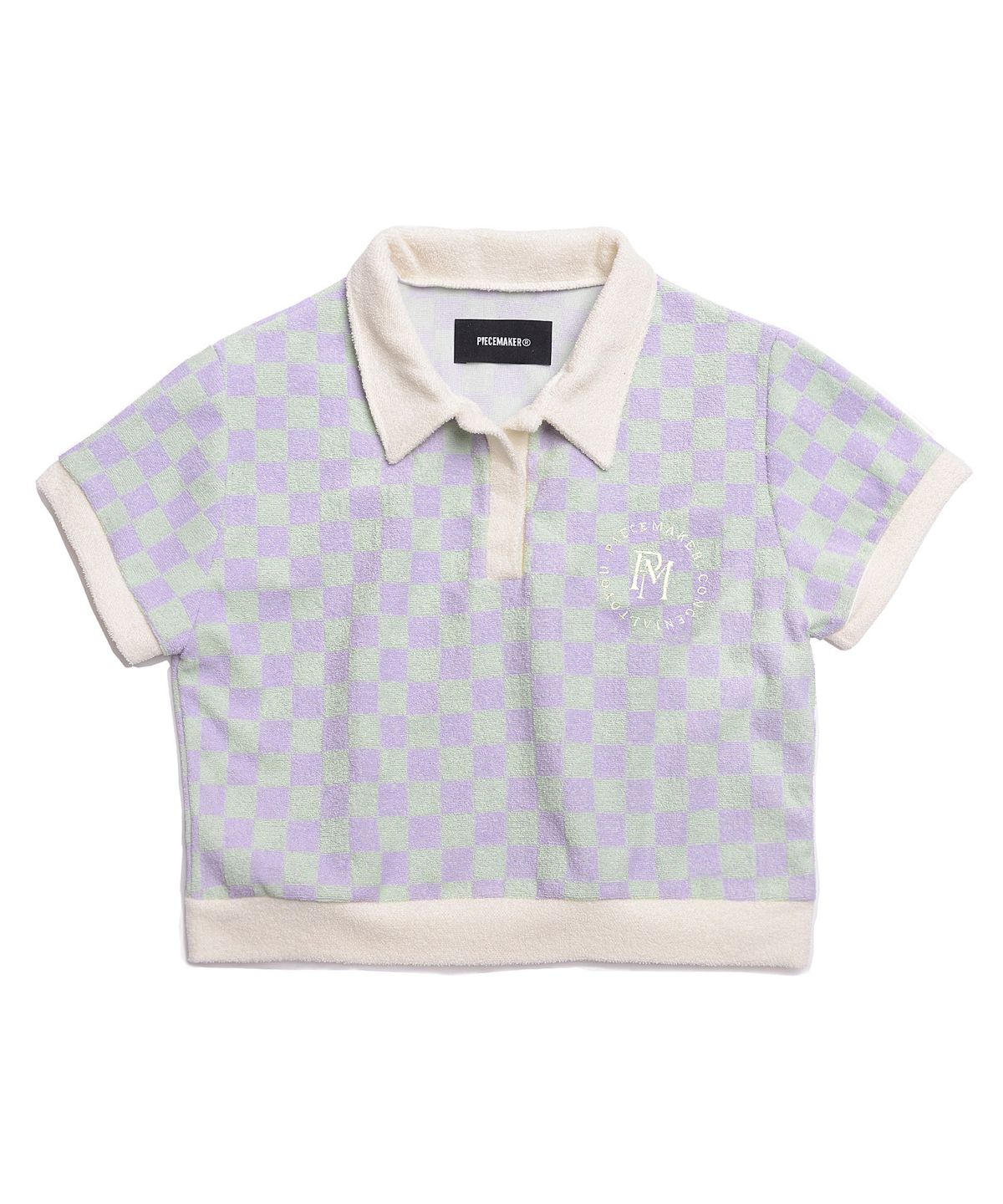 피스메이커(PIECE MAKER) TERRY CROP PK SHIRTS (PURPLE)