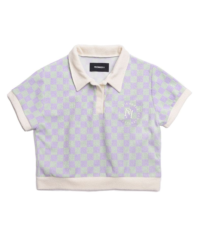 TERRY CROP PK SHIRTS (PURPLE)
