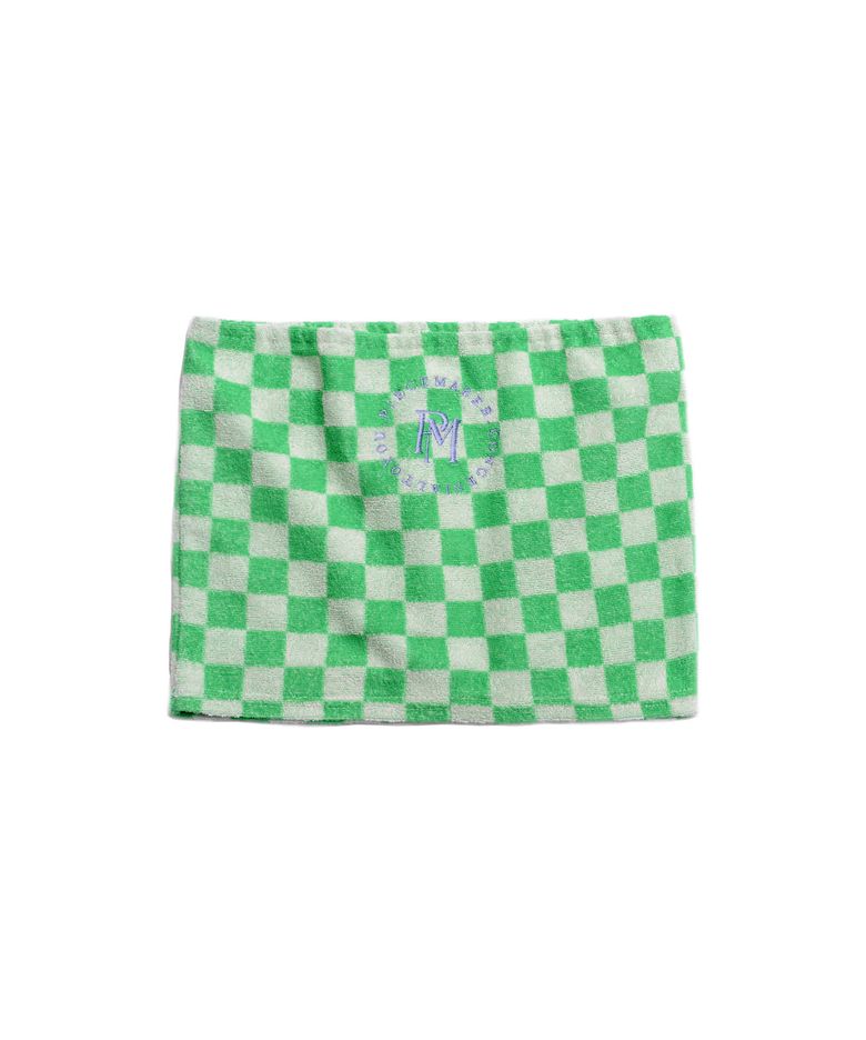 TERRY CHECKER BOARD TUBE TOP (GREEN)