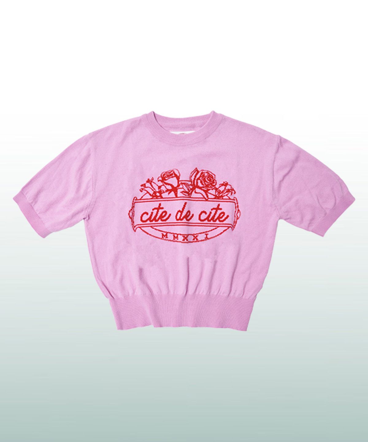 시테드시테(CITE DE CITE) Pink Half Sleeve knit