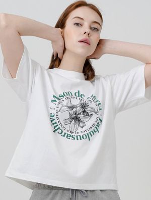 우먼즈 르리스 릴렉스 크롭티 화이트그린(FCC2TS385W)