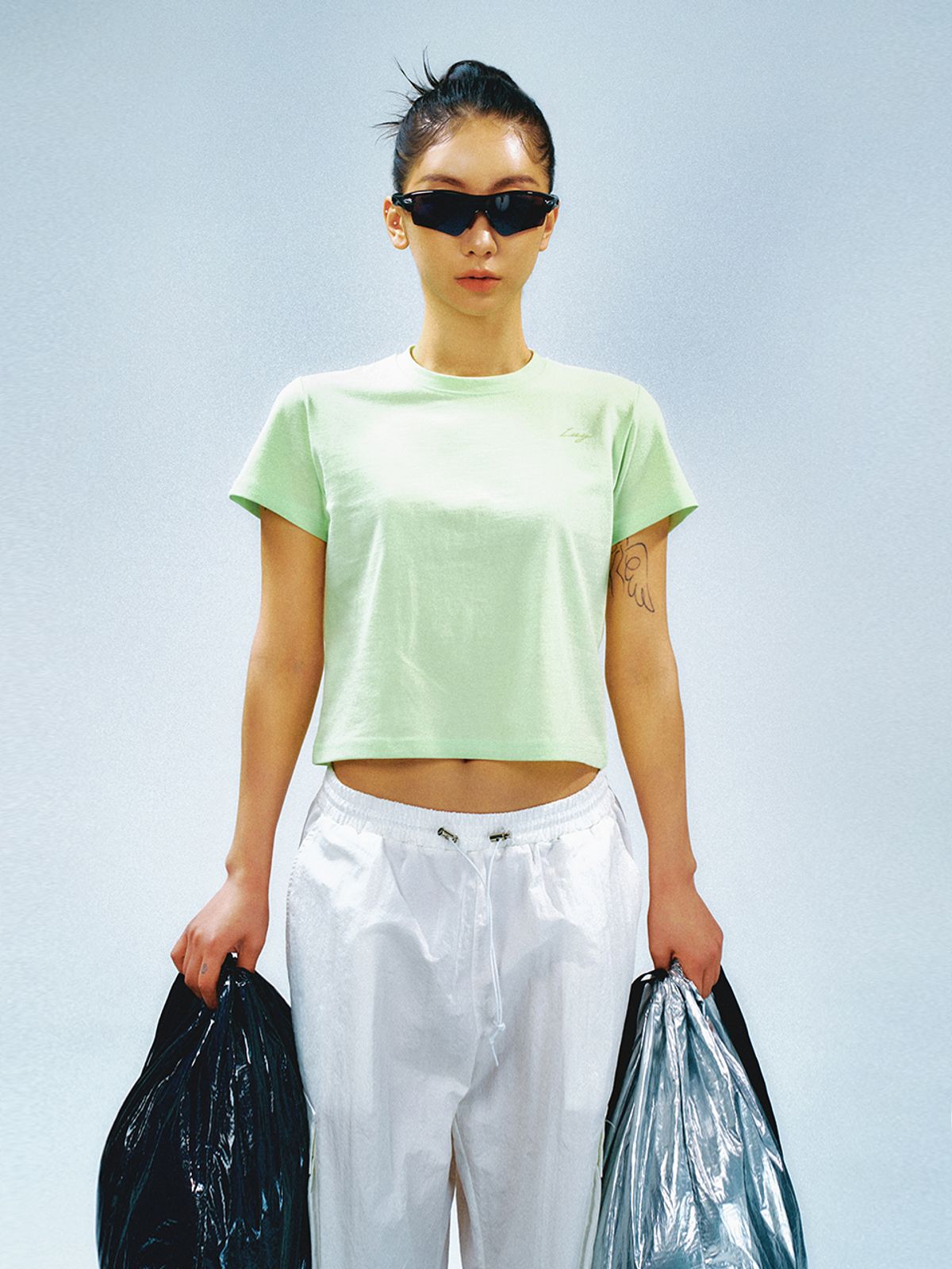 와이이이엘(YEEL) Chain Crop T-shirt Melon