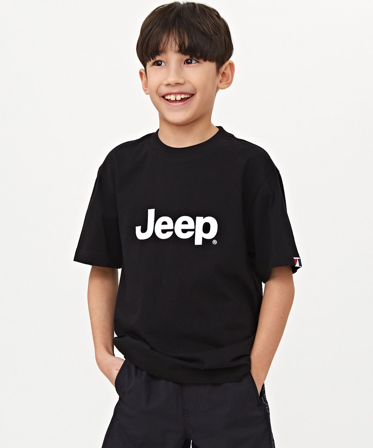 지프키즈(JEEPKIDS) 빅 지프로고 반팔티 (KQ5TSU091BK)
