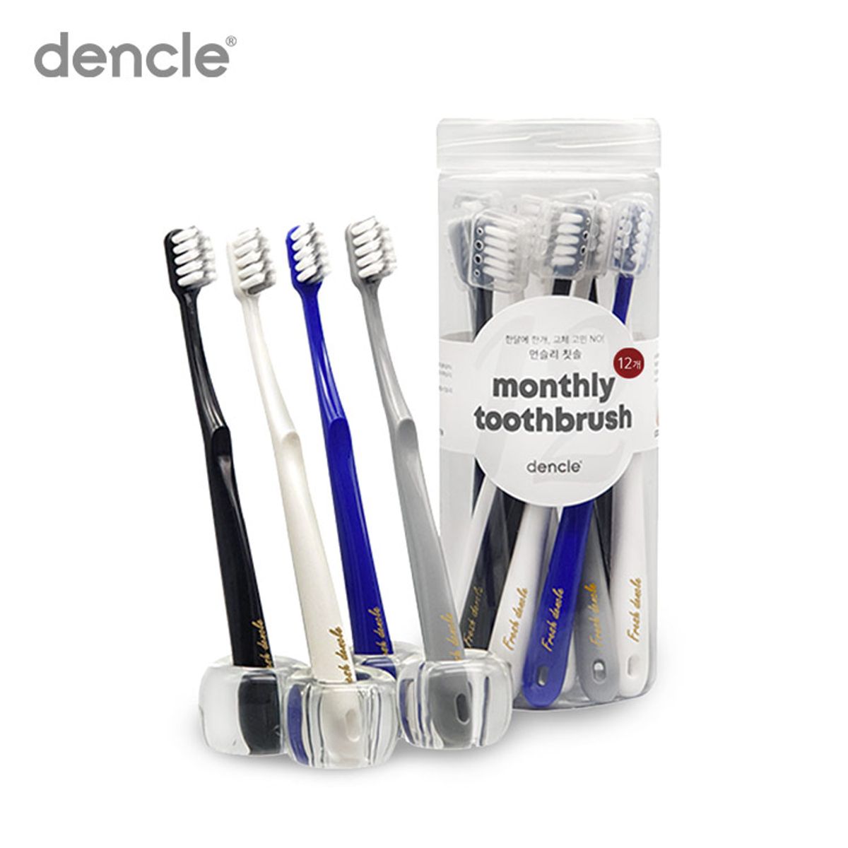 덴클(DENCLE) 먼슬리 칫솔 (원통형) 12개입