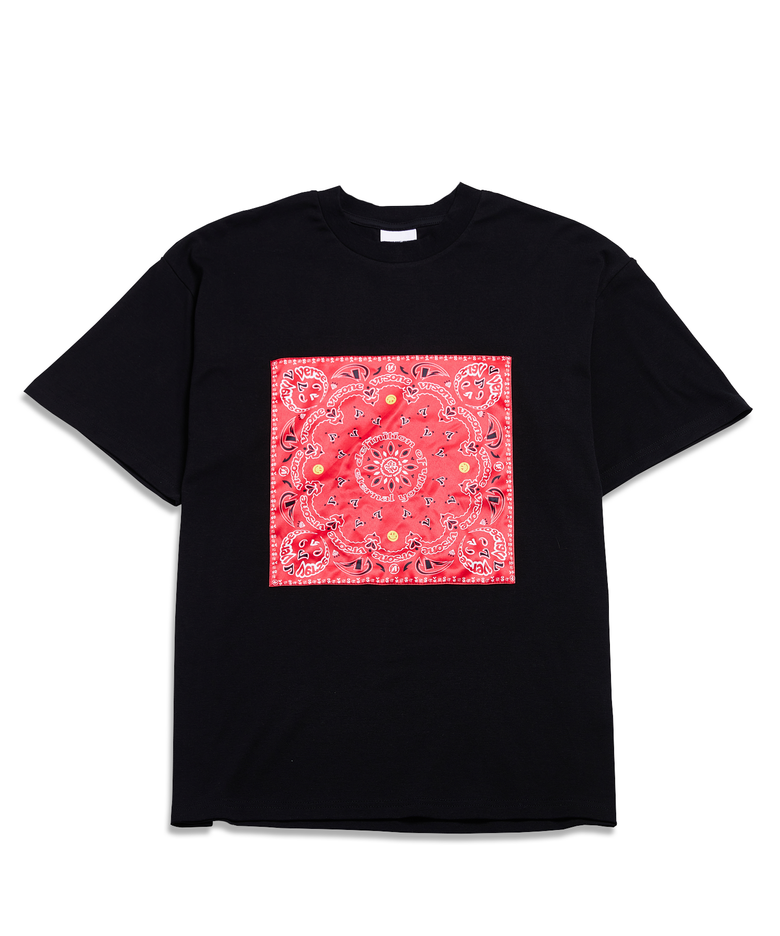 PAISLEY LOGO BANDANA T-SHIRTS BLACK/RED