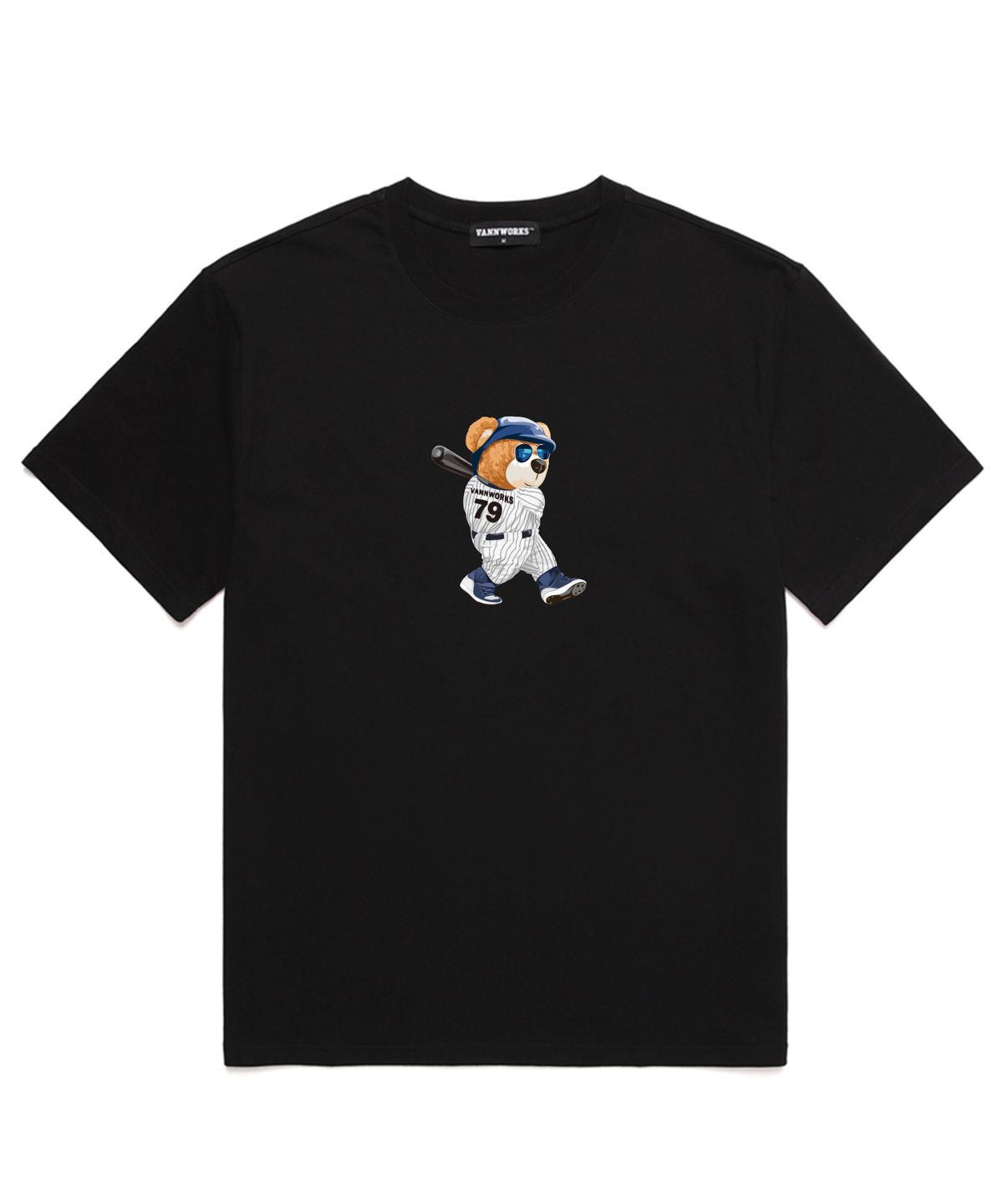 밴웍스(VANNWORKS) BASEBALL BAER 오버핏 반팔 티셔츠 (VNDTS218) 블랙