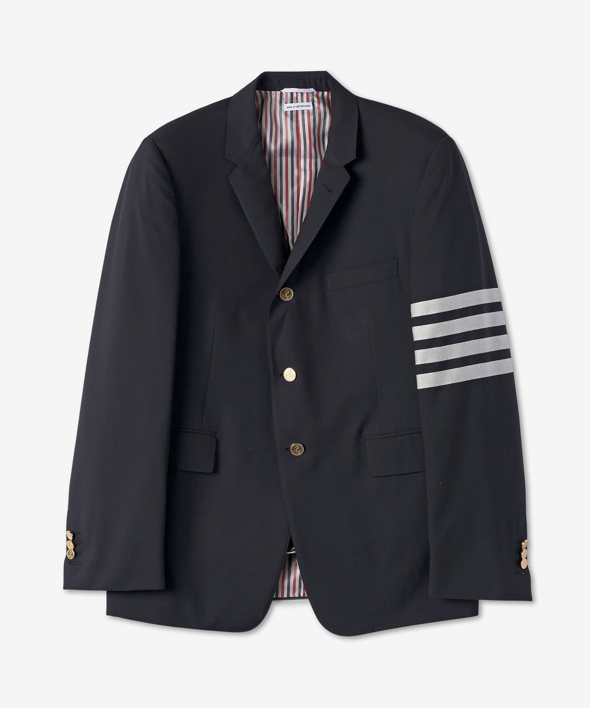 톰 브라운(THOM BROWNE) 울 4 바 클래식 스포츠 재킷 - 네이비 / MJC001A06146415