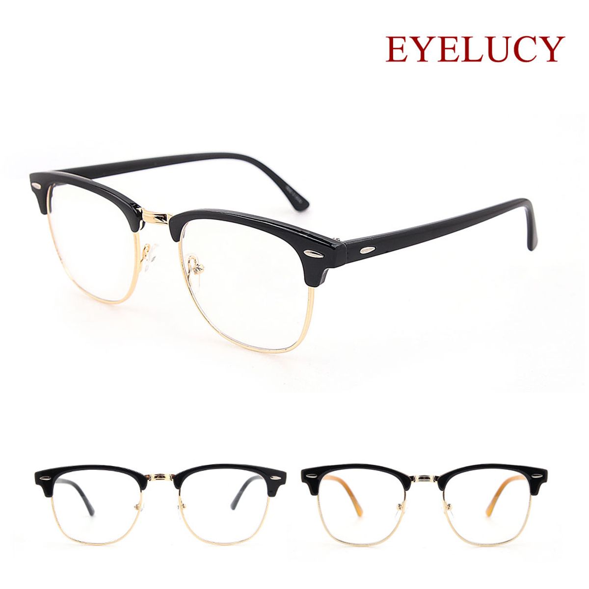 아이루시(EYELUCY) 레트로 디자인 No.4549  하금테 안경