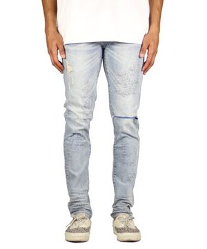 라이트 블루 슬릿 진