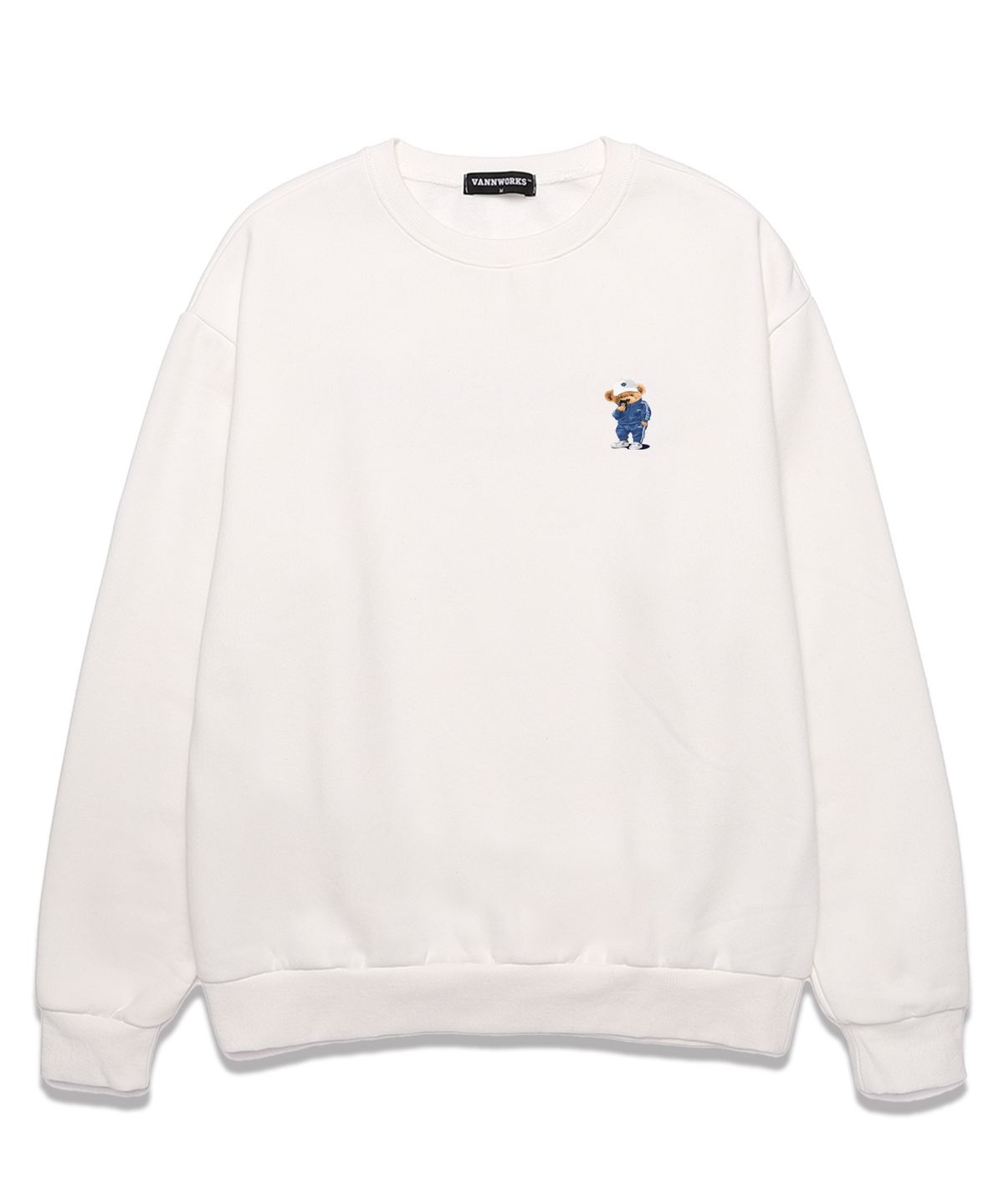 밴웍스(VANNWORKS) MINI COMPORT BEAR  오버핏 맨투맨 (VNDTS110) 화이트