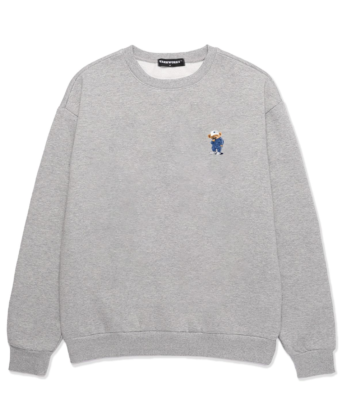 밴웍스(VANNWORKS) MINI COMPORT BEAR  오버핏 맨투맨 (VNDTS110) 멜란지그레이