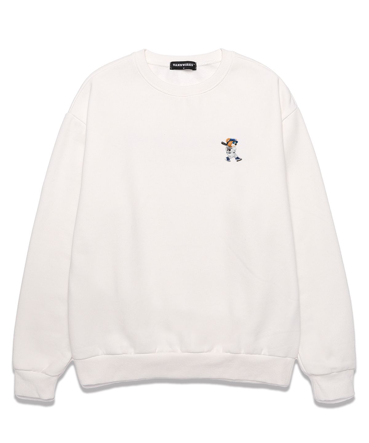 밴웍스(VANNWORKS) MINI BASEBALL BAER  오버핏 맨투맨 (VNDTS111) 화이트