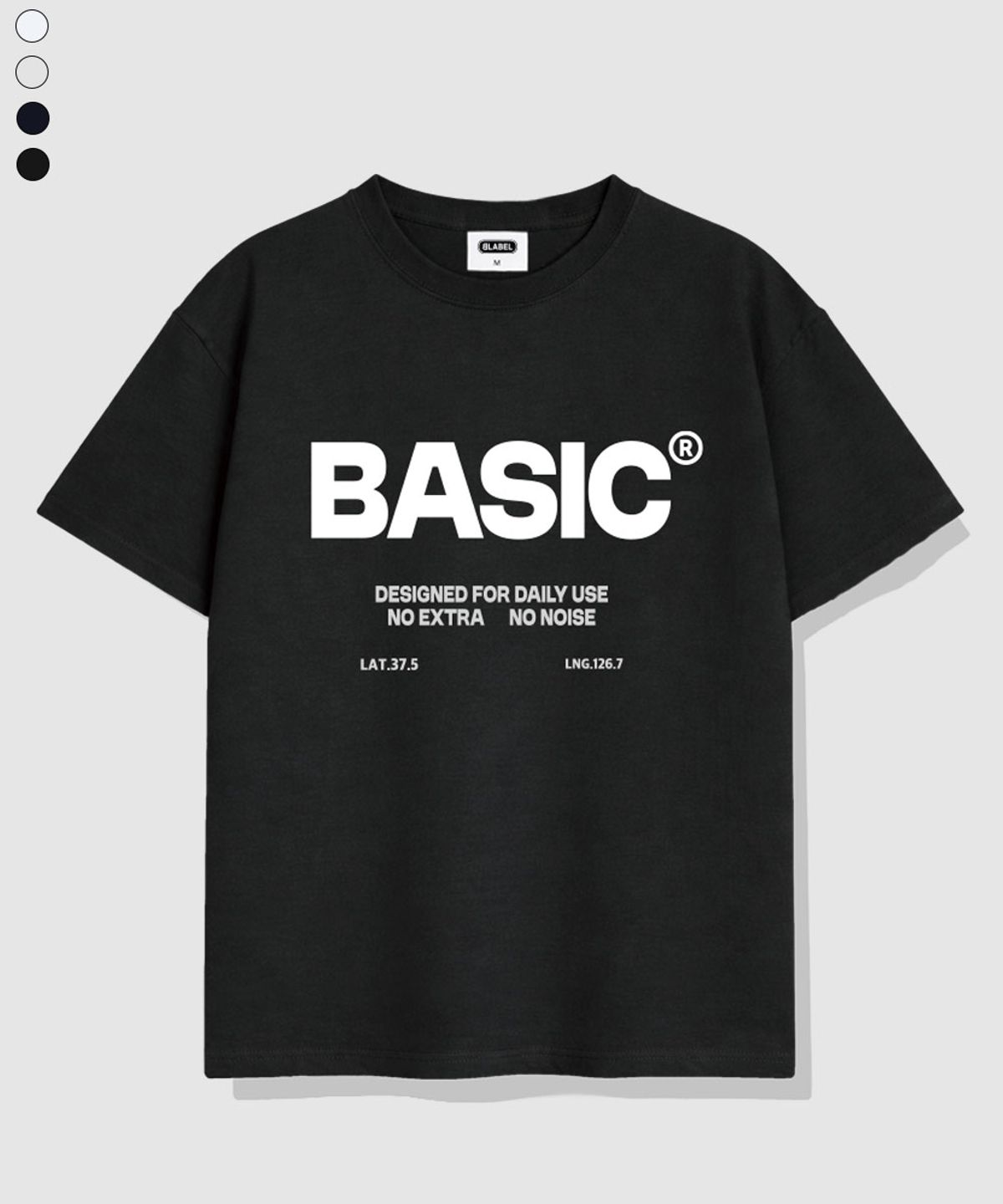 베이직라벨(BASIC LABEL) NoExtras overfit short-sleeved T-shirt 4 Color [BLSE_1002]