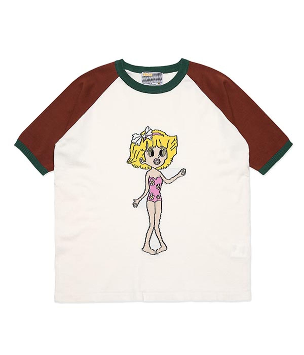 유쓰배쓰(YOUTHBATH) RAGLAN KNIT T-SHIRT_EUGENE IVORY