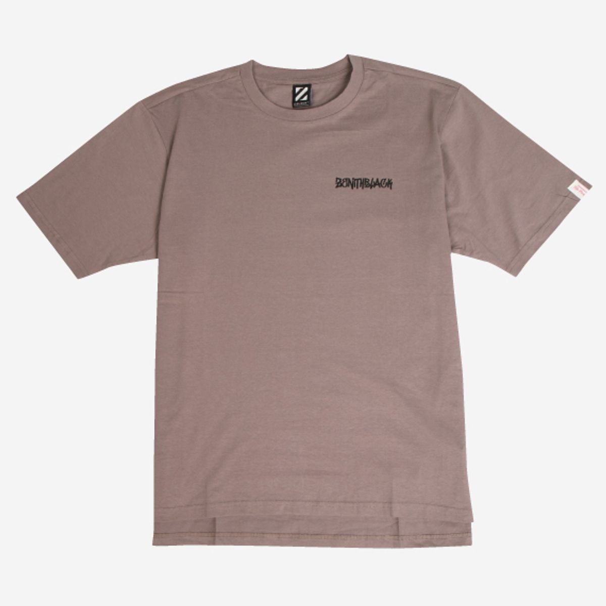 지블랙(ZBLACK) 100 오가닉 코튼 데일리 싸인 로고 반팔 티셔츠(ash brown)