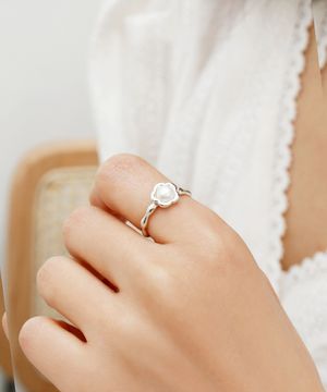 925실버 데이지 담수진주 반지 엘다/ Elder