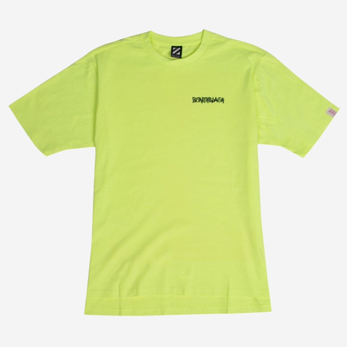 지블랙(ZBLACK) 100 오가닉 코튼 데일리 싸인 로고 반팔 티셔츠(neon green)