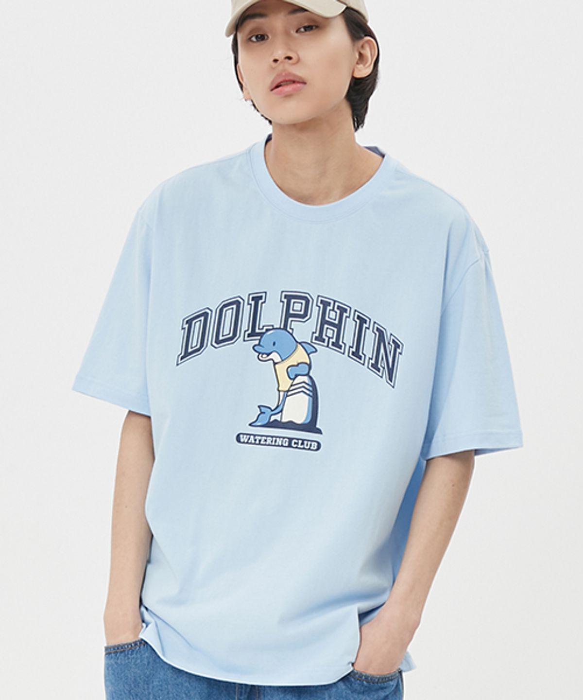 돌핀웨이브어패럴(DOLPHIN WAVE APPAREL) 돌핀 서퍼 그래픽 티셔츠