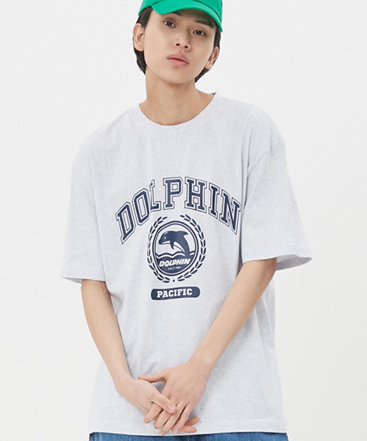 돌핀웨이브어패럴(DOLPHIN WAVE APPAREL) 돌핀 월계수 그래픽 티셔츠