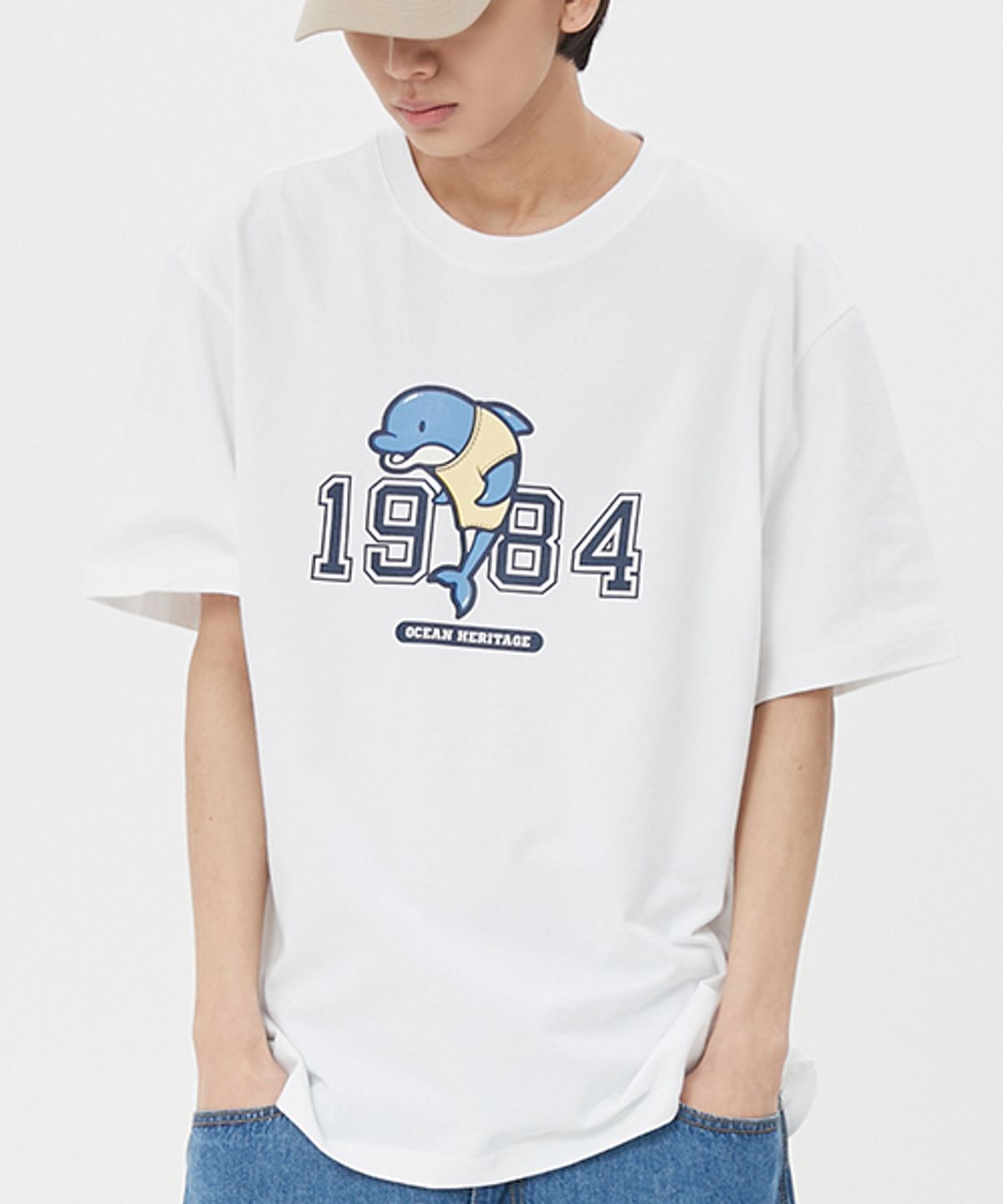 돌핀웨이브어패럴(DOLPHIN WAVE APPAREL) 돌핀 1984 그래픽 티셔츠