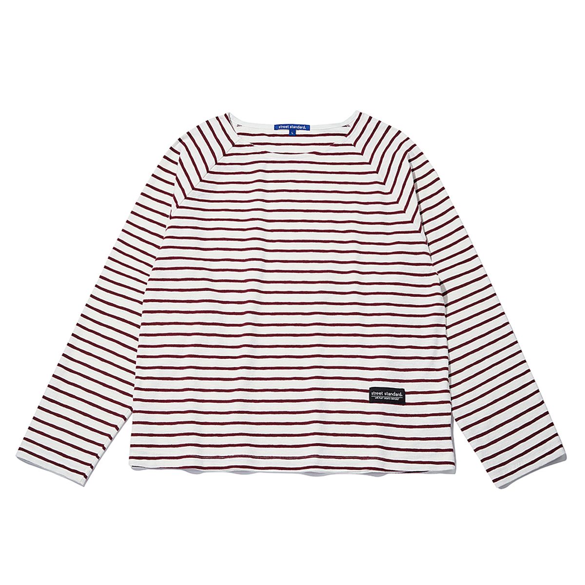 스트리트 스탠다드(STREET STANDARD) BOAT NECK STRIPE SLEEVE
