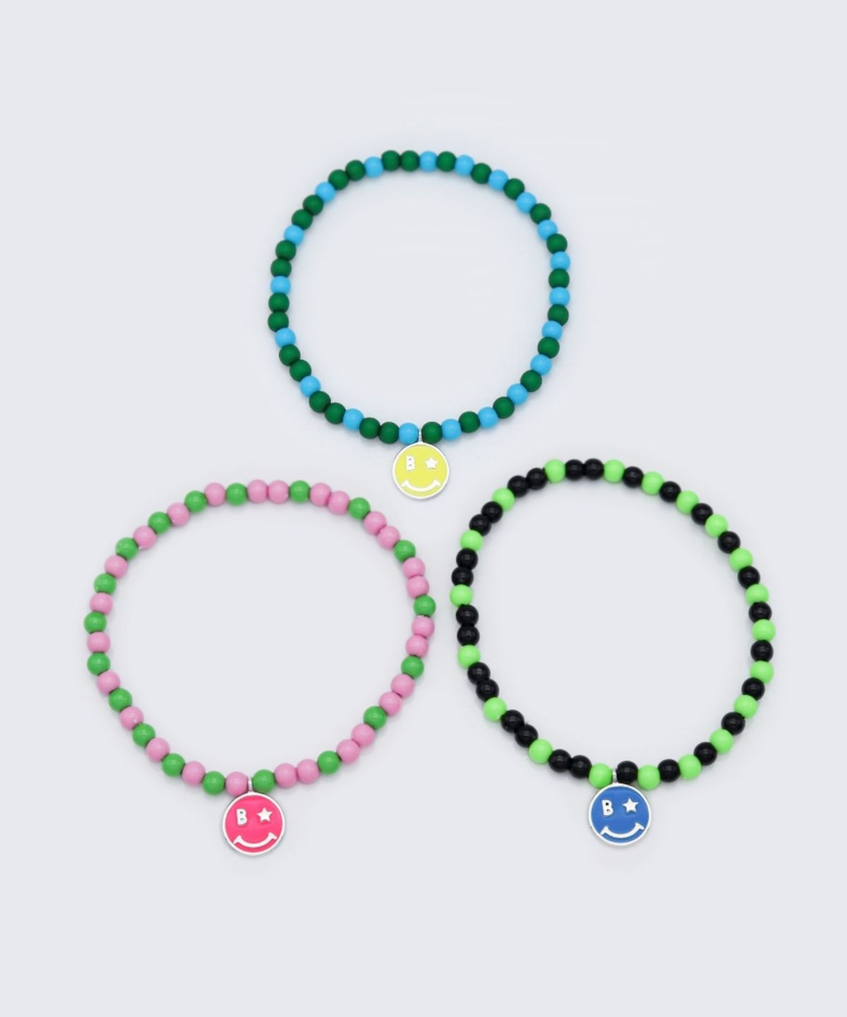 봉보(BONBEAU) Coloring Smile charm Acrylic ball Bracelet 컬러 에폭시 스마일 참 아크릴 볼 팔찌