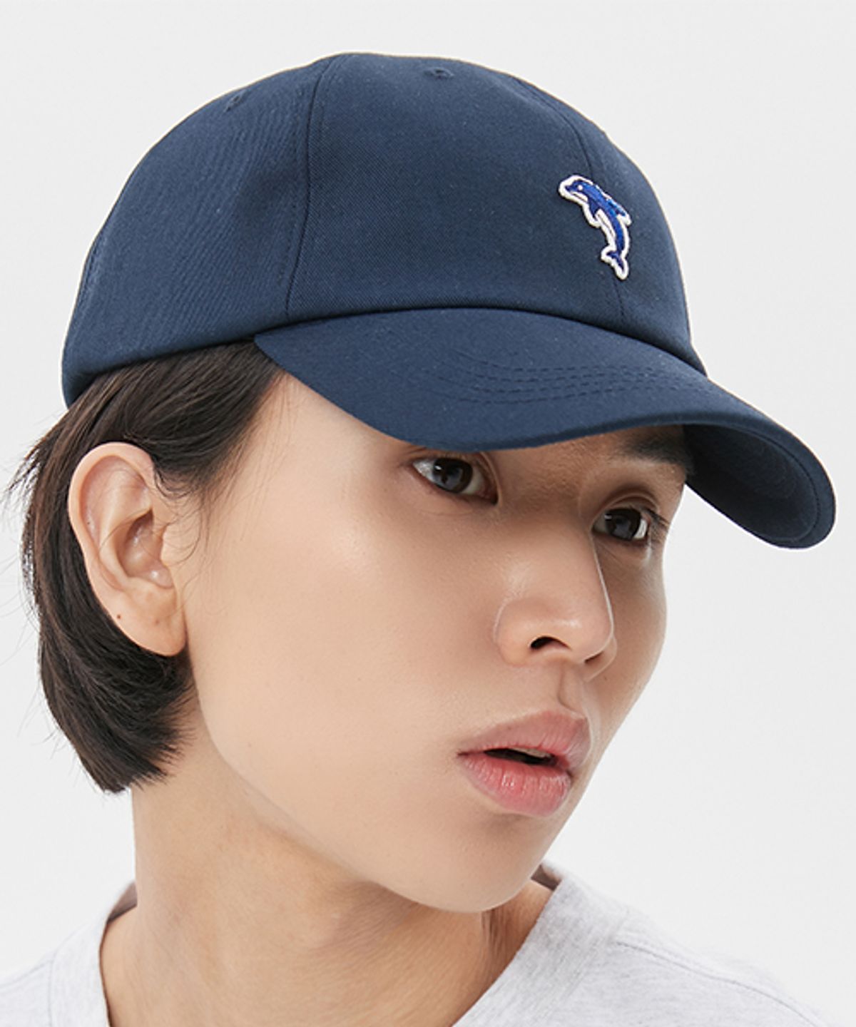 돌핀웨이브어패럴(DOLPHIN WAVE APPAREL) 돌핀 미니자수볼캡 네이비