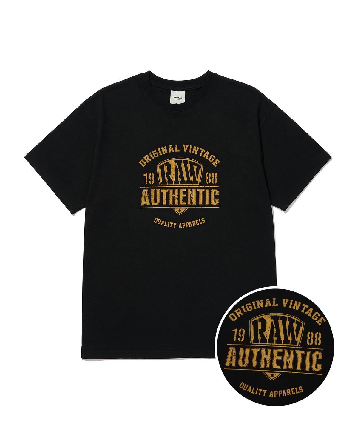 로우랩(RAW LAB) RAW 어센틱로고 반팔티 (블랙)