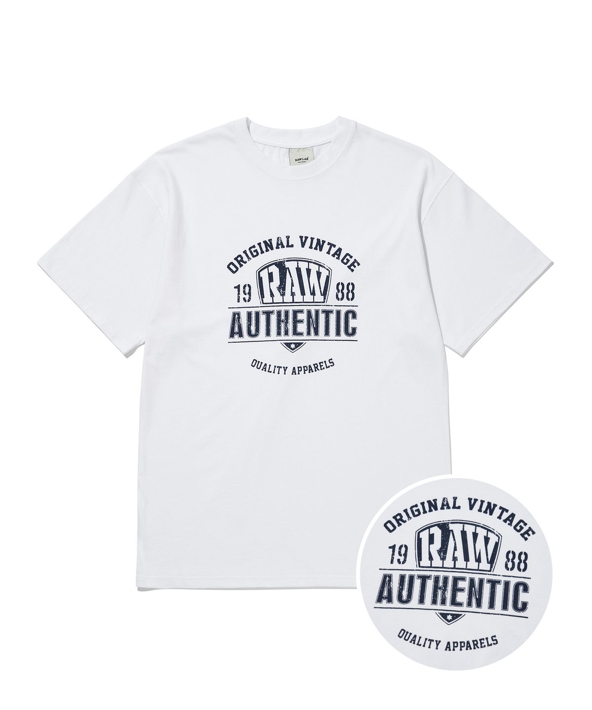 로우랩(RAW LAB) RAW 어센틱로고 반팔티 (화이트)