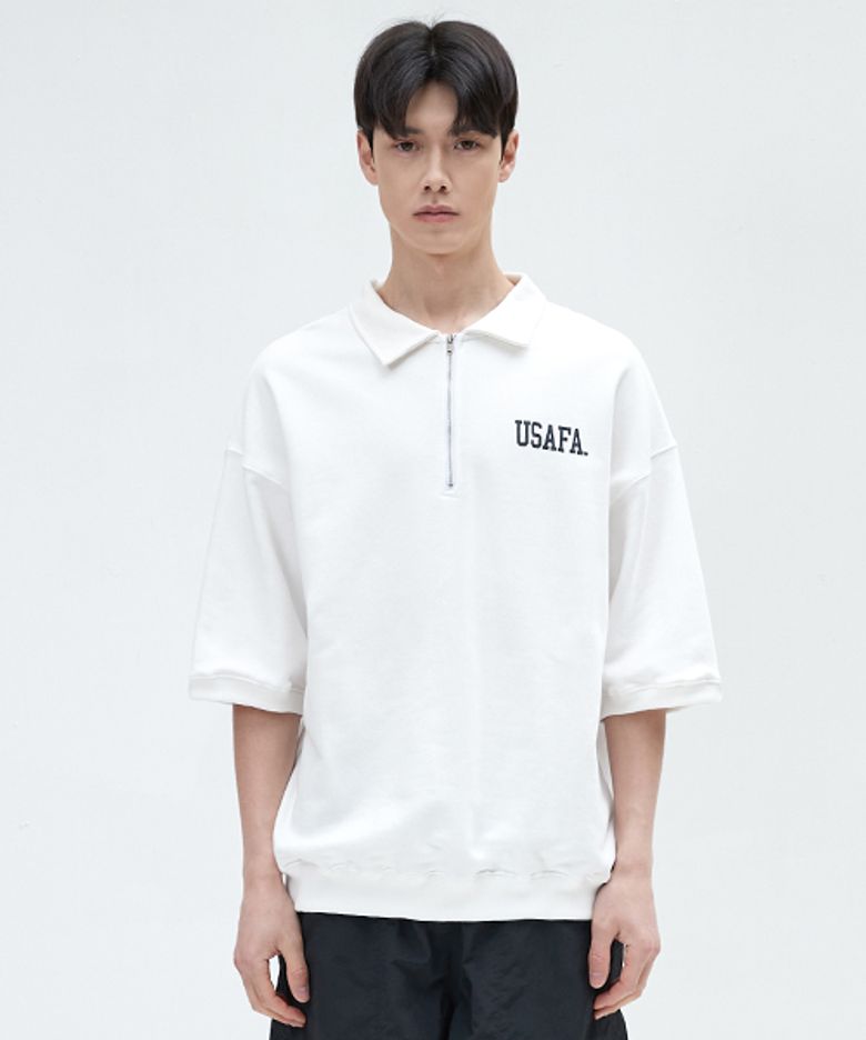 USAFA 카라 반팔 스웨트셔츠 MZT704 [WHITE]