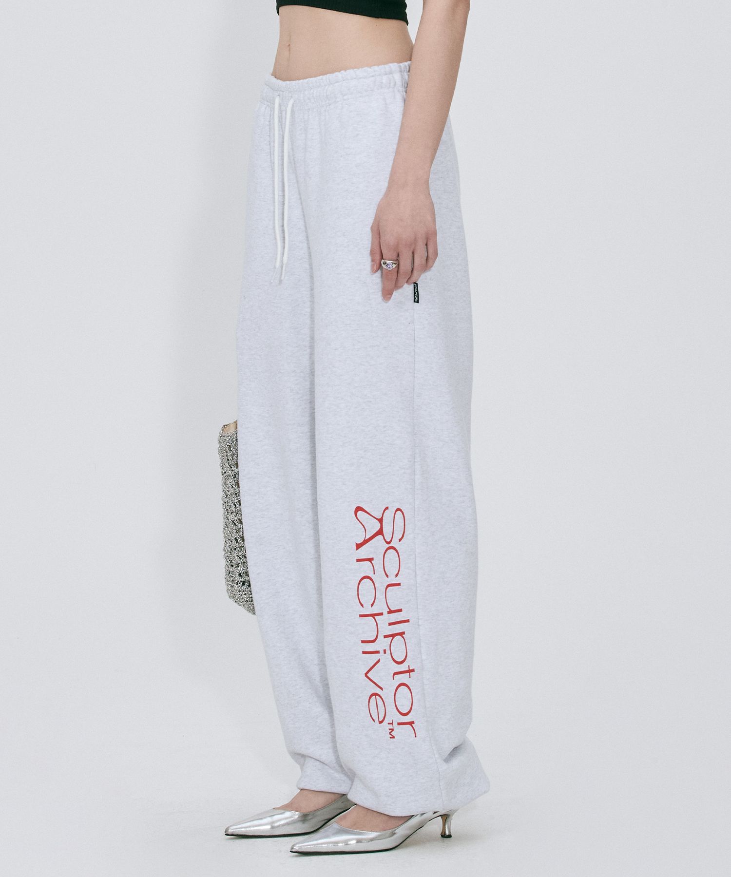 ★SCULPTOR★ Praying Jogger Pants White Melange SC23A471FLWM MUSINSA | SCULPTOR Praying Jogger Pants White Melange