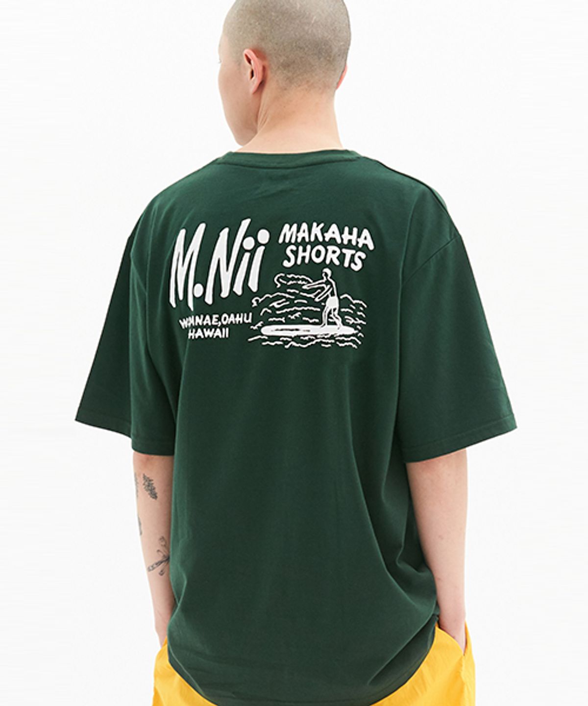 엠니(M.Nii) SURFING LOGO T-SHIRTS / GREEN