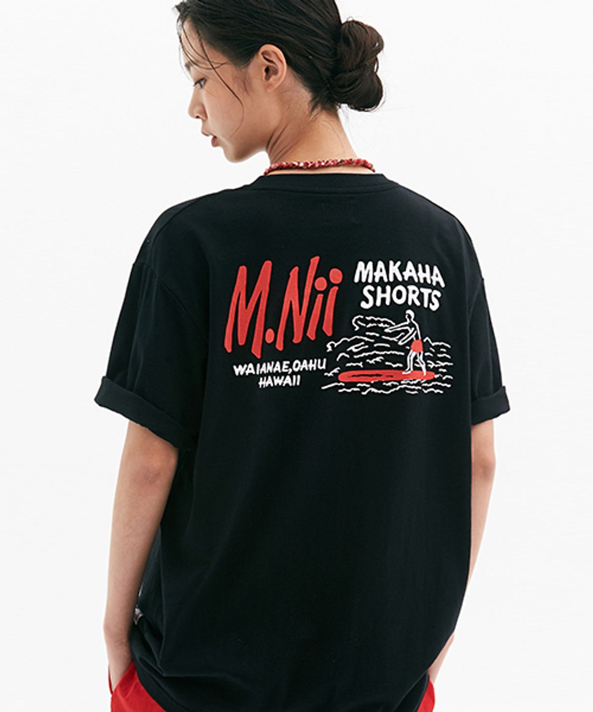 엠니(M.Nii) SURFING LOGO T-SHIRTS / BLACK