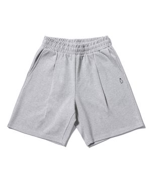 원턱 스웨트 숏 팬츠 그레이