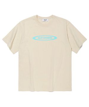 스튜디오 라운드 로고티셔츠 베이지