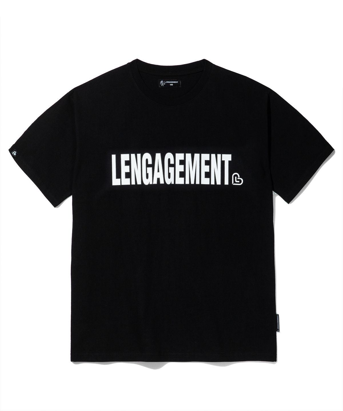 랑가주망(LENGAGEMENT) 릴렉스핏 스토리 로고 반팔티 [블랙]