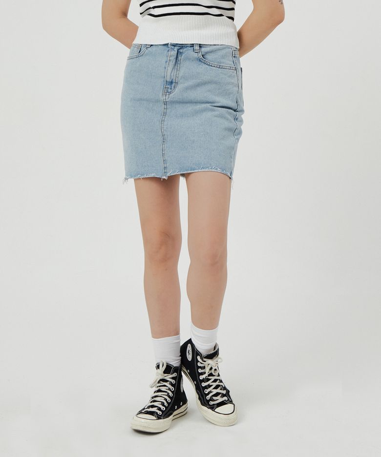 데일리 데님 스커트 연청