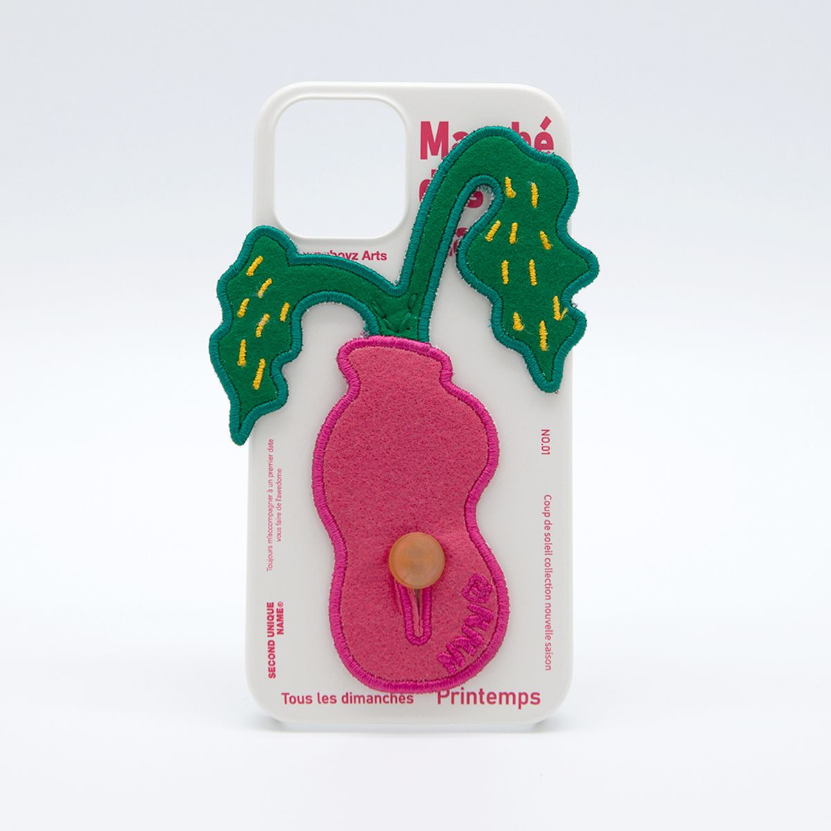 세컨드유니크네임(SECOND UNIQUE NAME) SUN CASE PLANTS PATCH PINK
