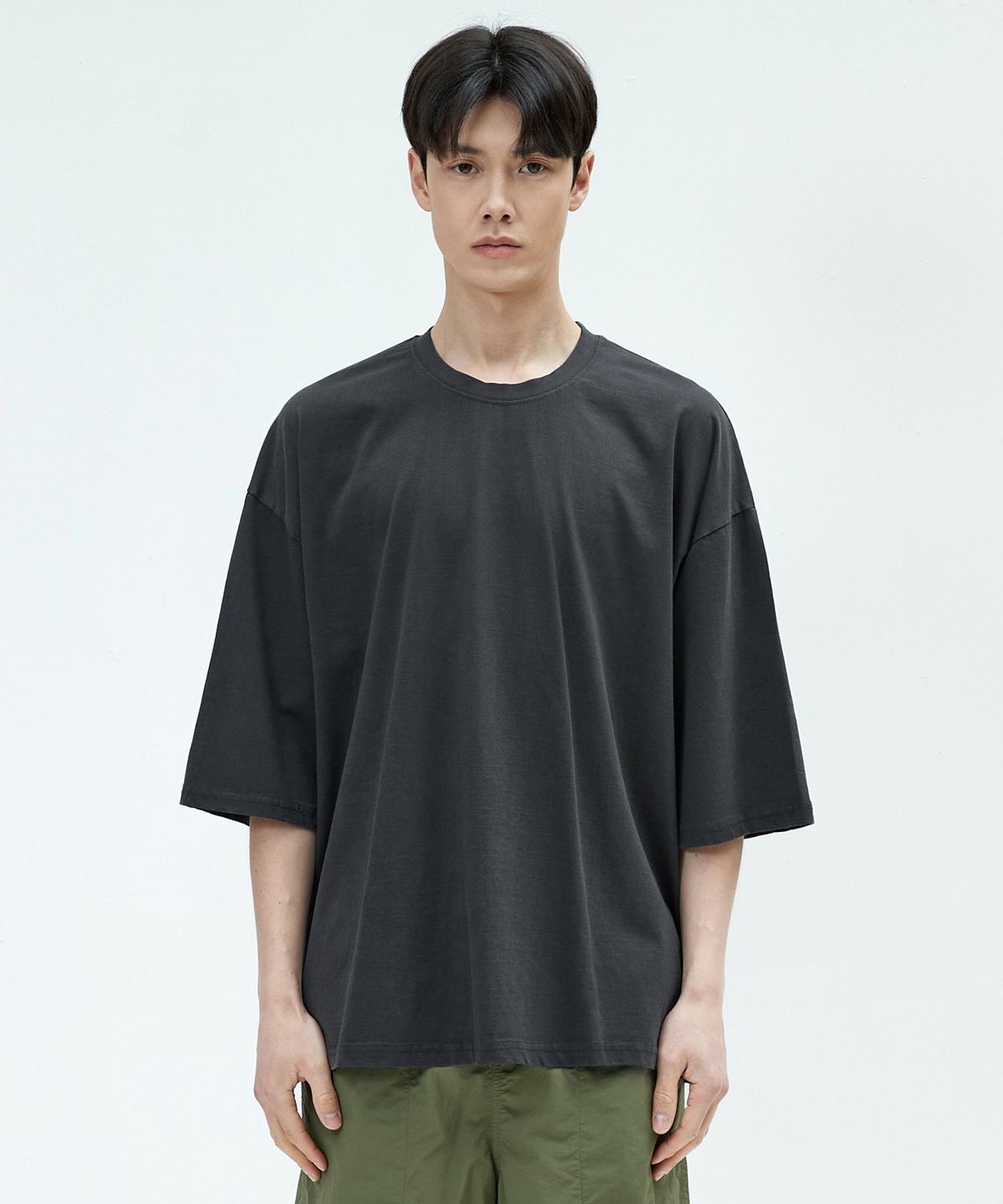 미니멀프로젝트(MINIMALPROJECT) 7부 오버핏 반팔티셔츠 MST142 [DARK GRAY]
