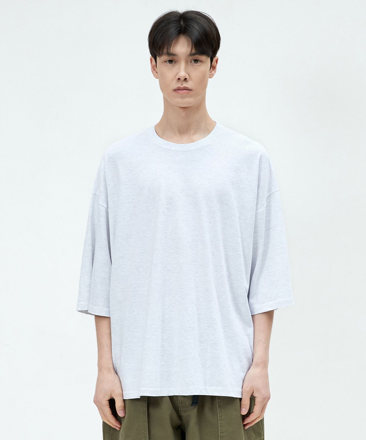 미니멀프로젝트(MINIMALPROJECT) 7부 오버핏 반팔티셔츠 MST142 [ASH GRAY]