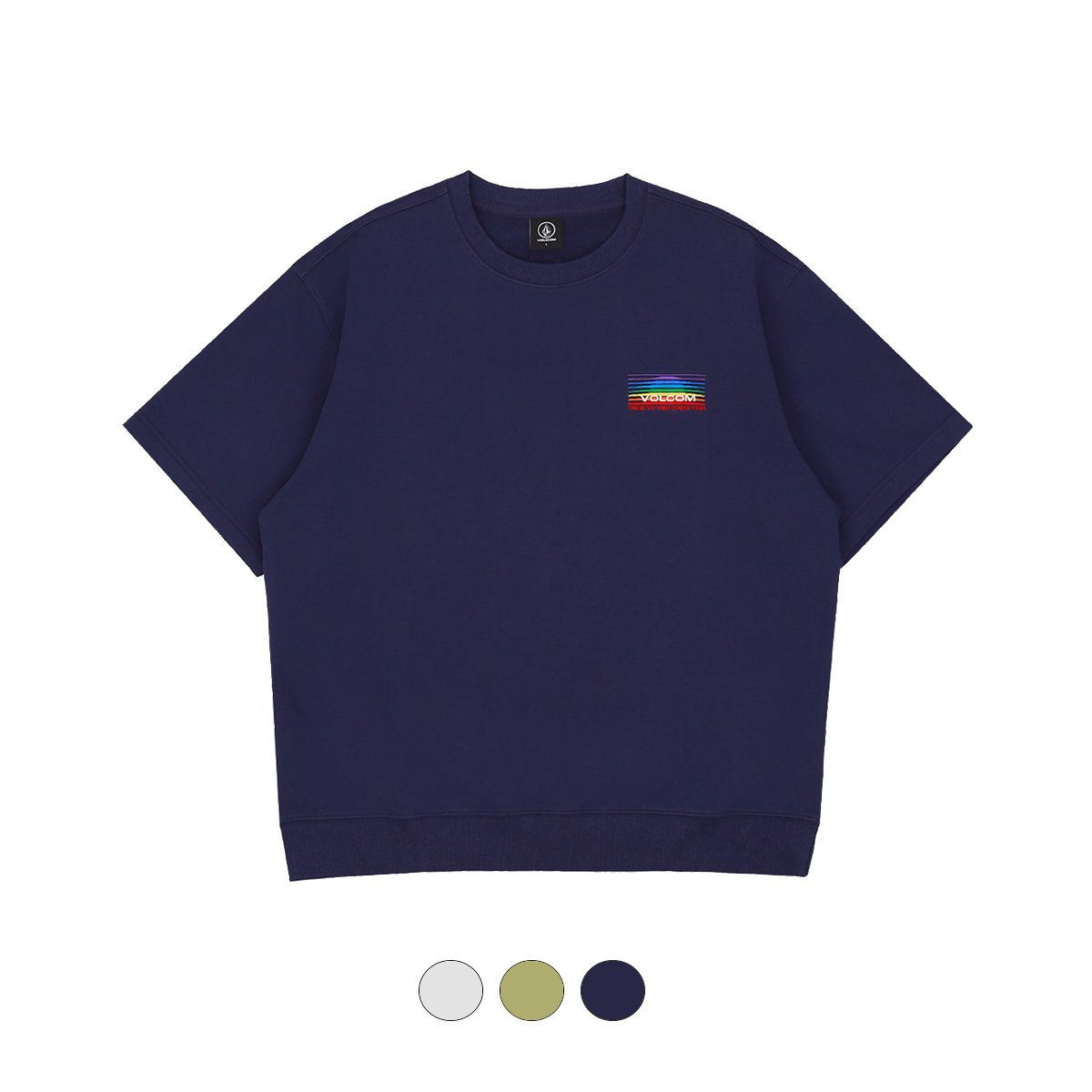 볼컴(VOLCOM) 레인보우 오버핏 반팔 맨투맨 티셔츠(3 COLOR)