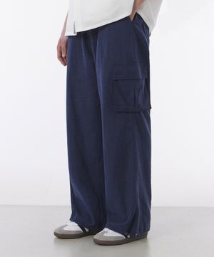 와이드 썸머 카고 조거 팬츠 네이비