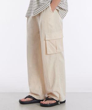 와이드 썸머 카고 조거 팬츠 아이보리
